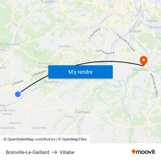 Boinville-Le-Gaillard to Villabe map