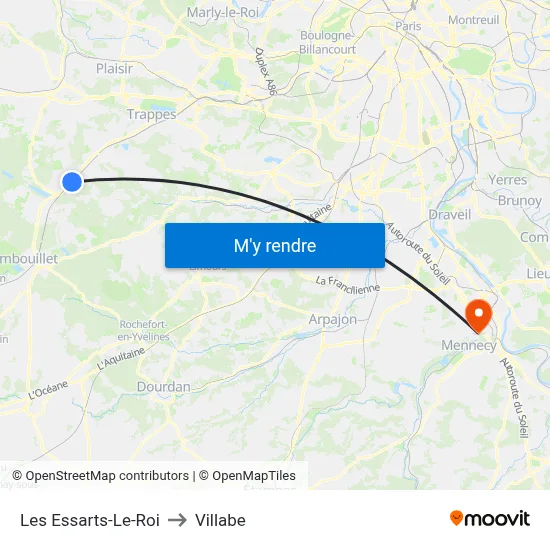 Les Essarts-Le-Roi to Villabe map