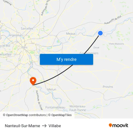 Nanteuil-Sur-Marne to Villabe map