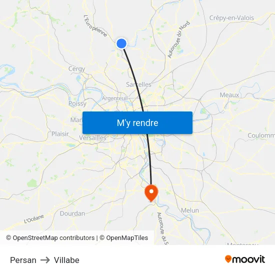 Persan to Villabe map