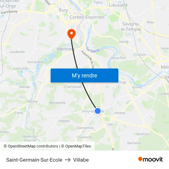 Saint-Germain-Sur-Ecole to Villabe map