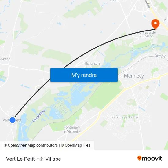 Vert-Le-Petit to Villabe map