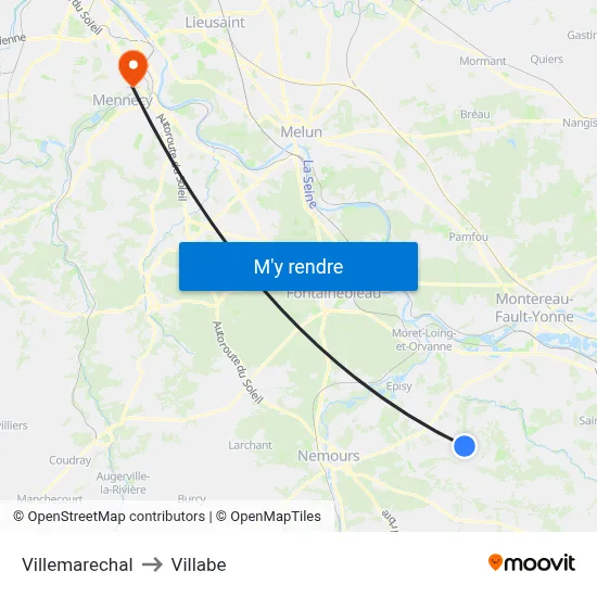 Villemarechal to Villabe map