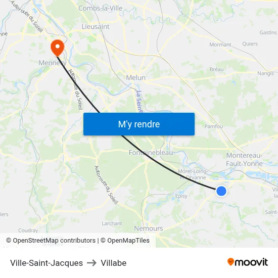 Ville-Saint-Jacques to Villabe map