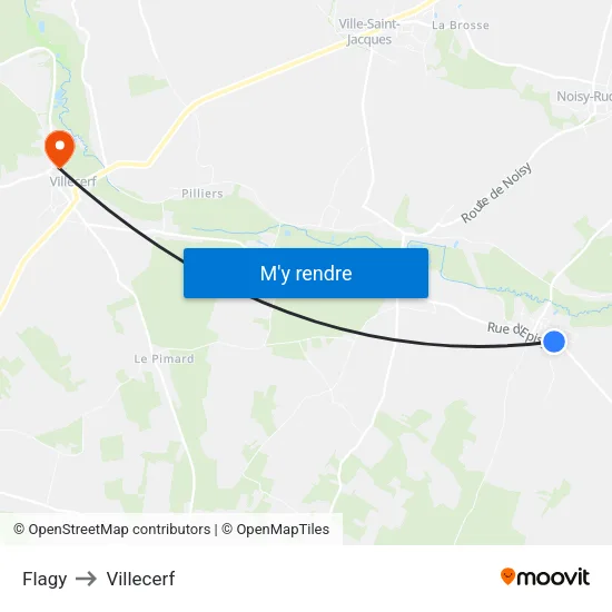 Flagy to Villecerf map