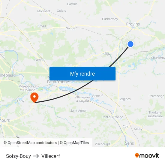 Soisy-Bouy to Villecerf map