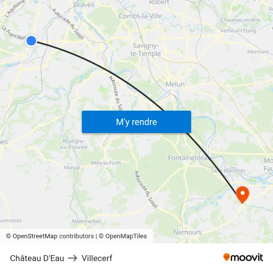 Château D'Eau to Villecerf map