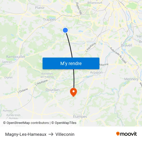 Magny-Les-Hameaux to Villeconin map