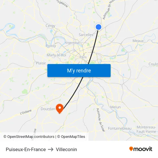 Puiseux-En-France to Villeconin map