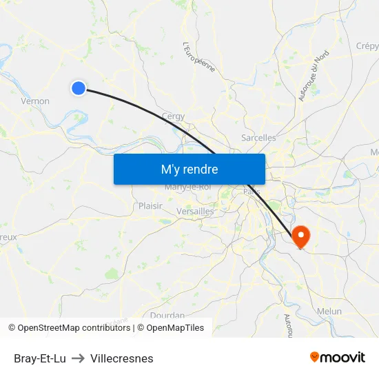Bray-Et-Lu to Villecresnes map