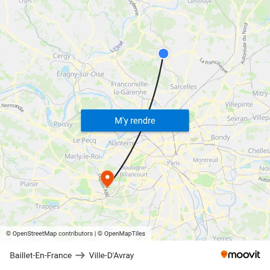 Baillet-En-France to Ville-D'Avray map