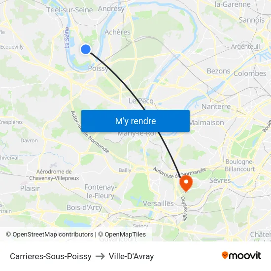 Carrieres-Sous-Poissy to Ville-D'Avray map