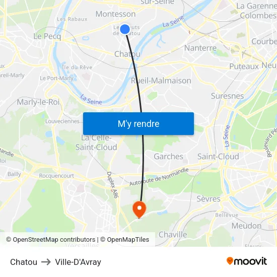 Chatou to Ville-D'Avray map