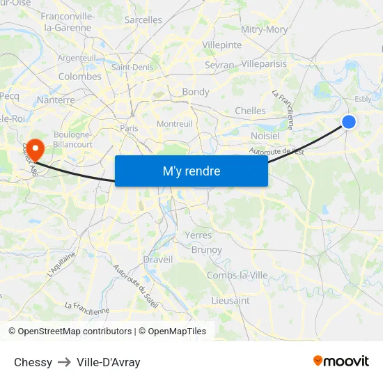 Chessy to Ville-D'Avray map