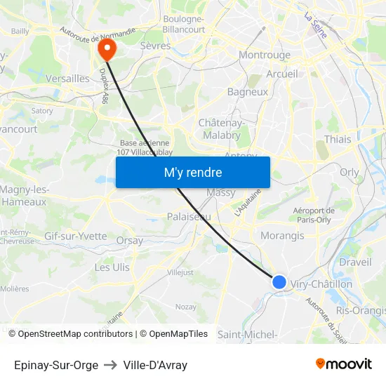 Epinay-Sur-Orge to Ville-D'Avray map