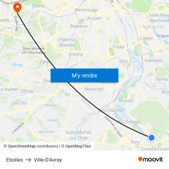 Etiolles to Ville-D'Avray map