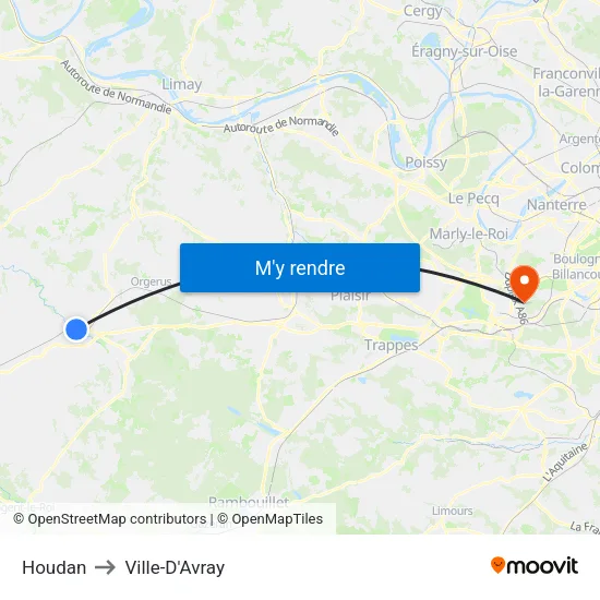 Houdan to Ville-D'Avray map