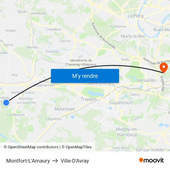 Montfort-L'Amaury to Ville-D'Avray map