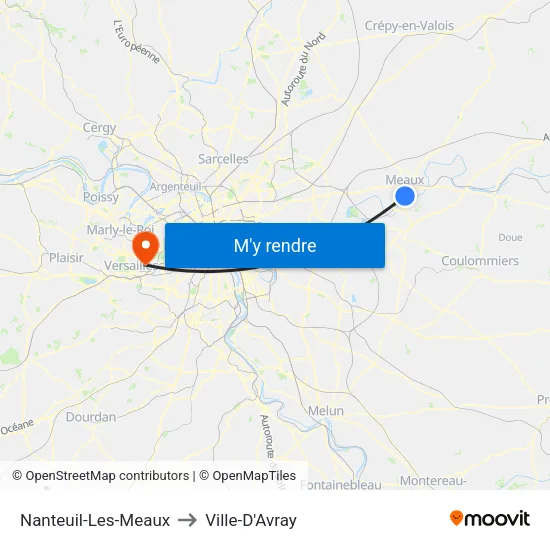 Nanteuil-Les-Meaux to Ville-D'Avray map