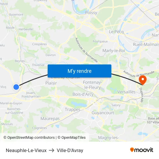 Neauphle-Le-Vieux to Ville-D'Avray map
