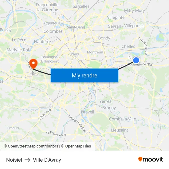 Noisiel to Ville-D'Avray map