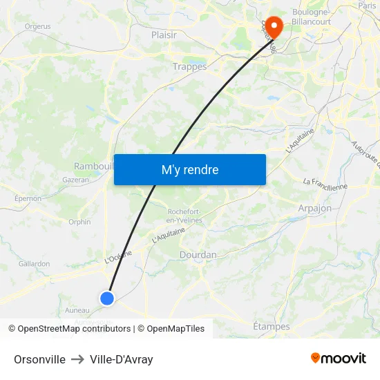 Orsonville to Ville-D'Avray map