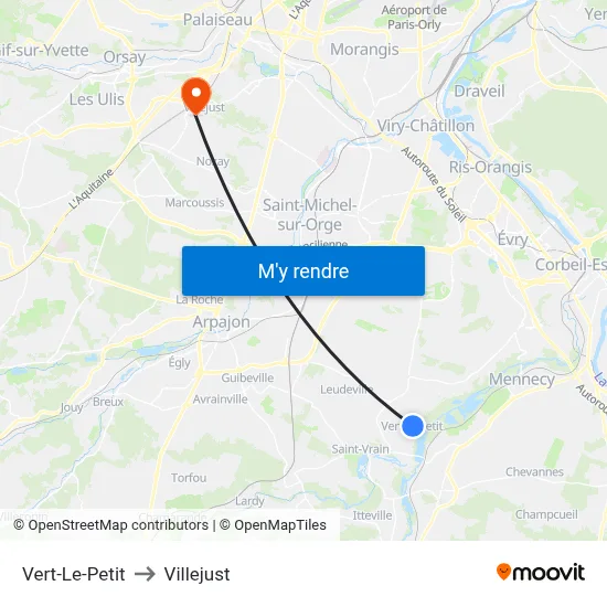 Vert-Le-Petit to Villejust map