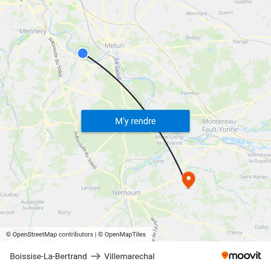Boissise-La-Bertrand to Villemarechal map