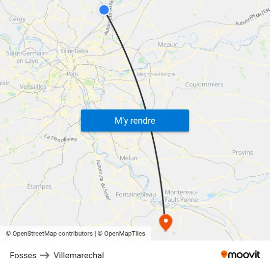 Fosses to Villemarechal map