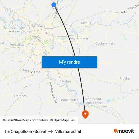 La Chapelle-En-Serval to Villemarechal map