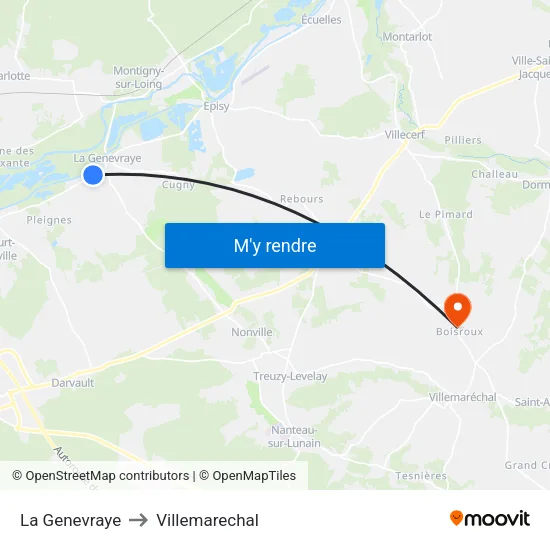 La Genevraye to Villemarechal map