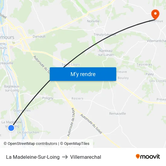 La Madeleine-Sur-Loing to Villemarechal map