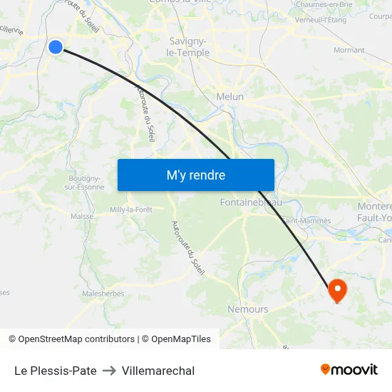 Le Plessis-Pate to Villemarechal map
