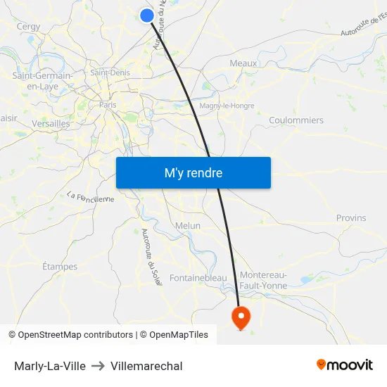 Marly-La-Ville to Villemarechal map