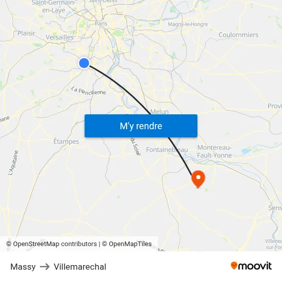 Massy to Villemarechal map