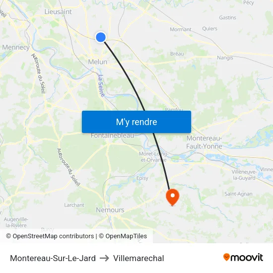 Montereau-Sur-Le-Jard to Villemarechal map
