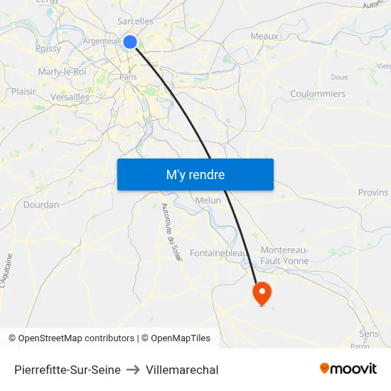 Pierrefitte-Sur-Seine to Villemarechal map