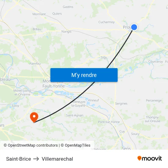 Saint-Brice to Villemarechal map