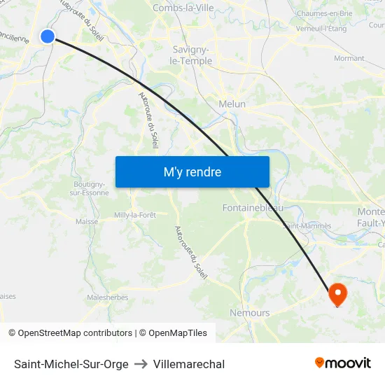 Saint-Michel-Sur-Orge to Villemarechal map