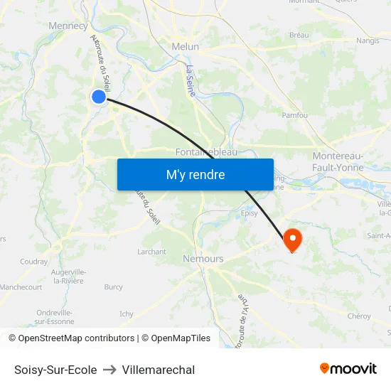 Soisy-Sur-Ecole to Villemarechal map