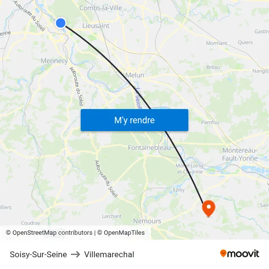 Soisy-Sur-Seine to Villemarechal map