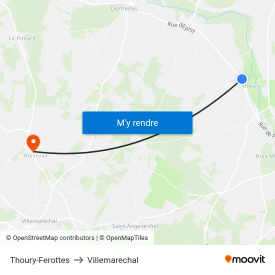 Thoury-Ferottes to Villemarechal map