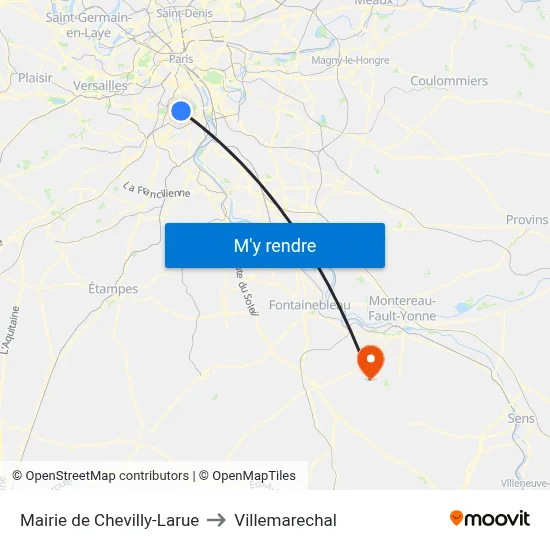 Mairie de Chevilly-Larue to Villemarechal map