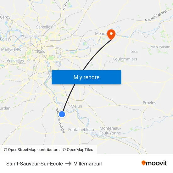 Saint-Sauveur-Sur-Ecole to Villemareuil map