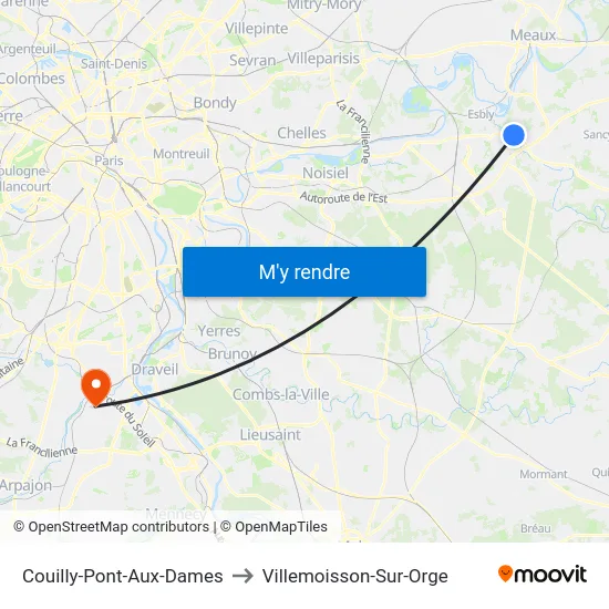 Couilly-Pont-Aux-Dames to Villemoisson-Sur-Orge map