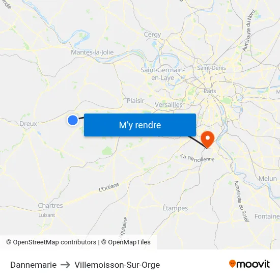 Dannemarie to Villemoisson-Sur-Orge map