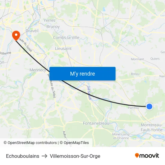 Echouboulains to Villemoisson-Sur-Orge map