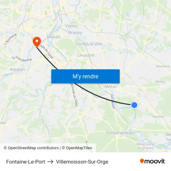 Fontaine-Le-Port to Villemoisson-Sur-Orge map