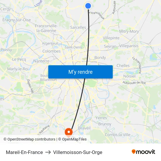 Mareil-En-France to Villemoisson-Sur-Orge map
