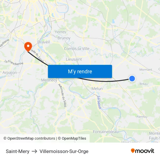 Saint-Mery to Villemoisson-Sur-Orge map